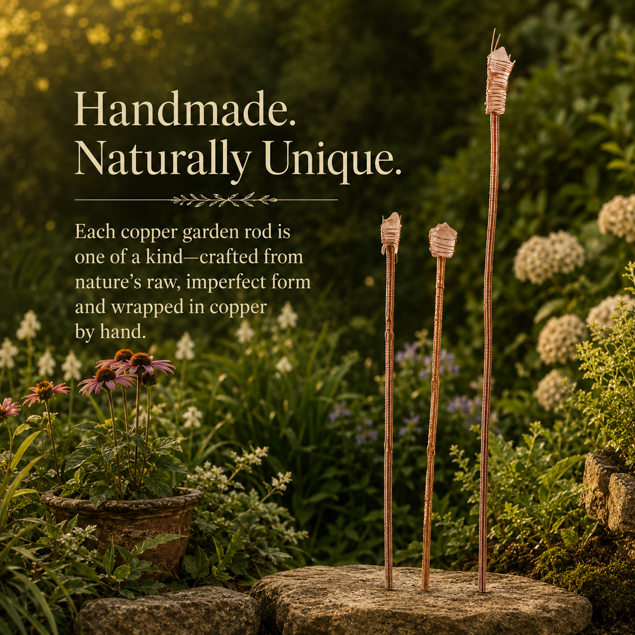Handcrafted AetherBeacon stake materials and build detail